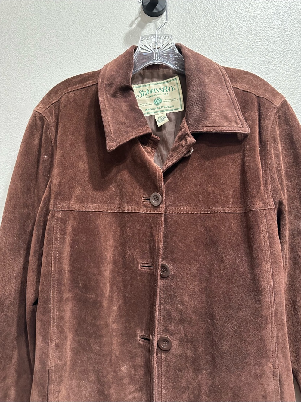 VTG St.John’s Bay small washable Suede Button-Front Jacket - Picture 4 of 8